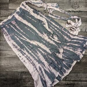 Sim & Sam Tie Dye Tie Waist Midi Skirt Size M